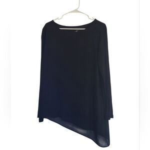Joan Vass  Black Assymetrical  Top